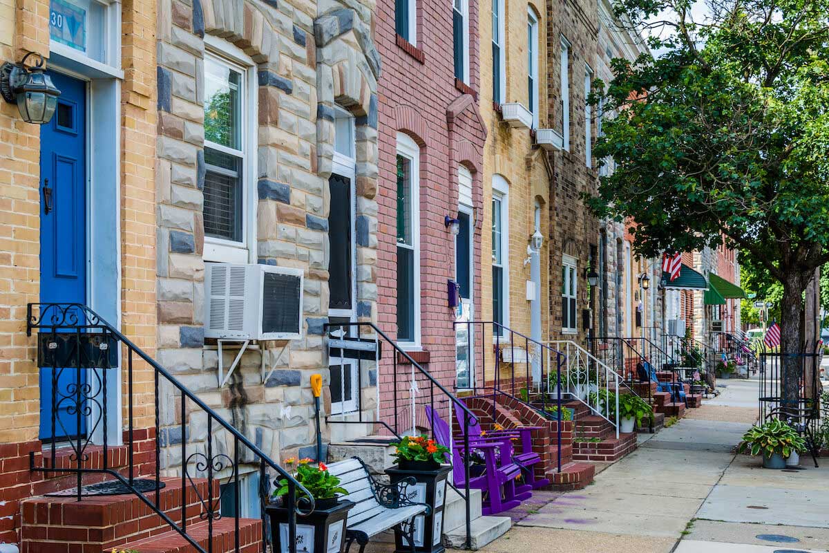 Iconic Townhouse Style in Baltimore's Locust Point Neighborhood