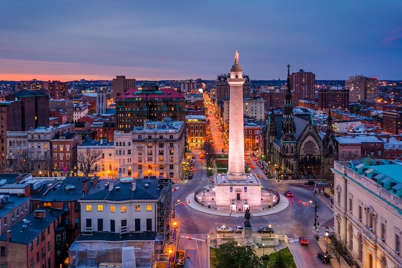 Mount Vernon Neighborhood in Baltimore
